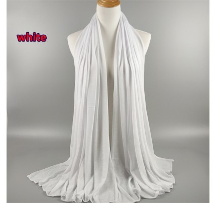 White Jersey Modal Cotton Maxi Hijab
