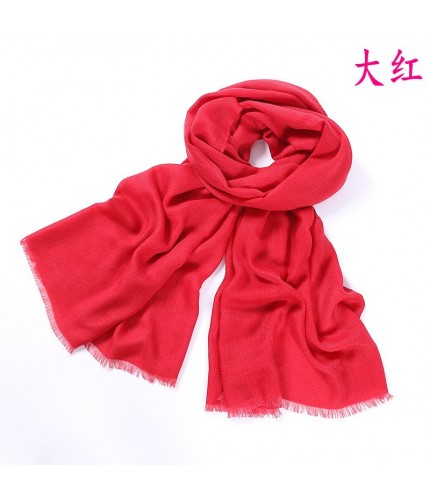 Red Plain Thick Intertwined Cotton Maxi Hijab Clearance