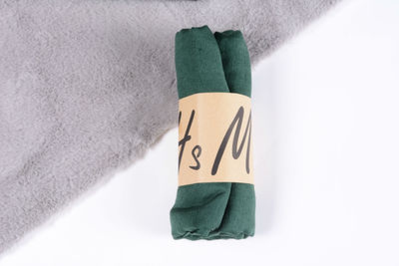 dark green Cotton Linen 180x90cm Classic Maxi Hijab