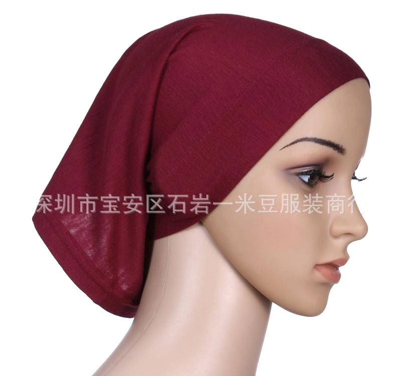 brown Mercerised Cotton Tube Hijab Cap 