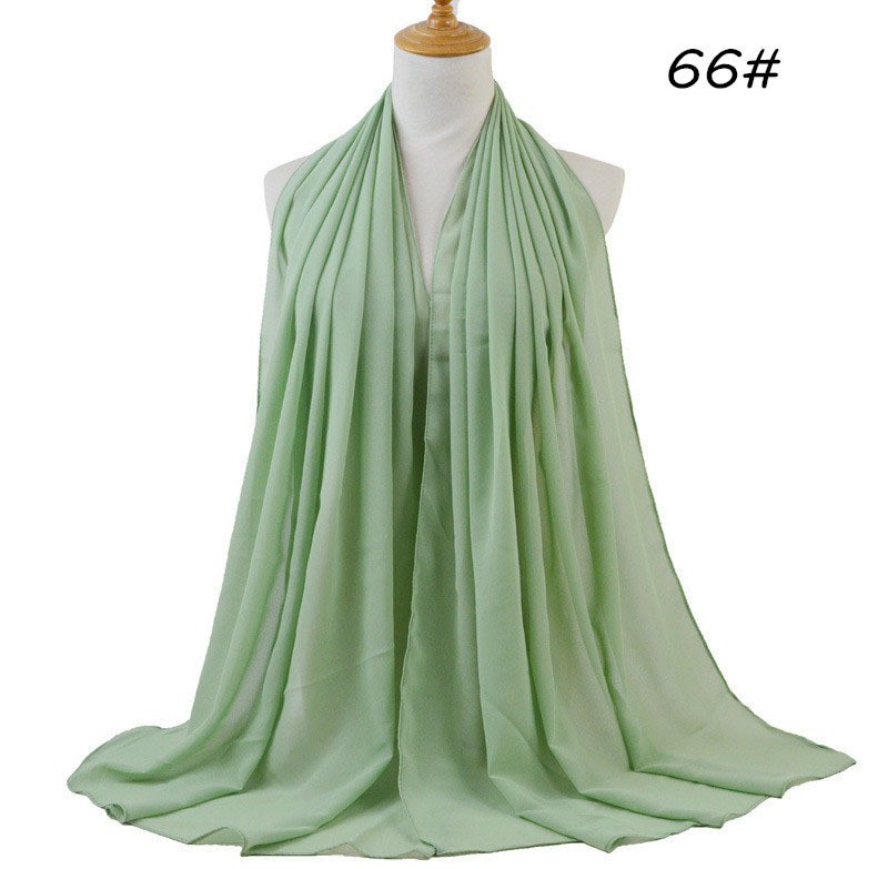 Pastel Green Soft Chiffon Crepe Hijab 