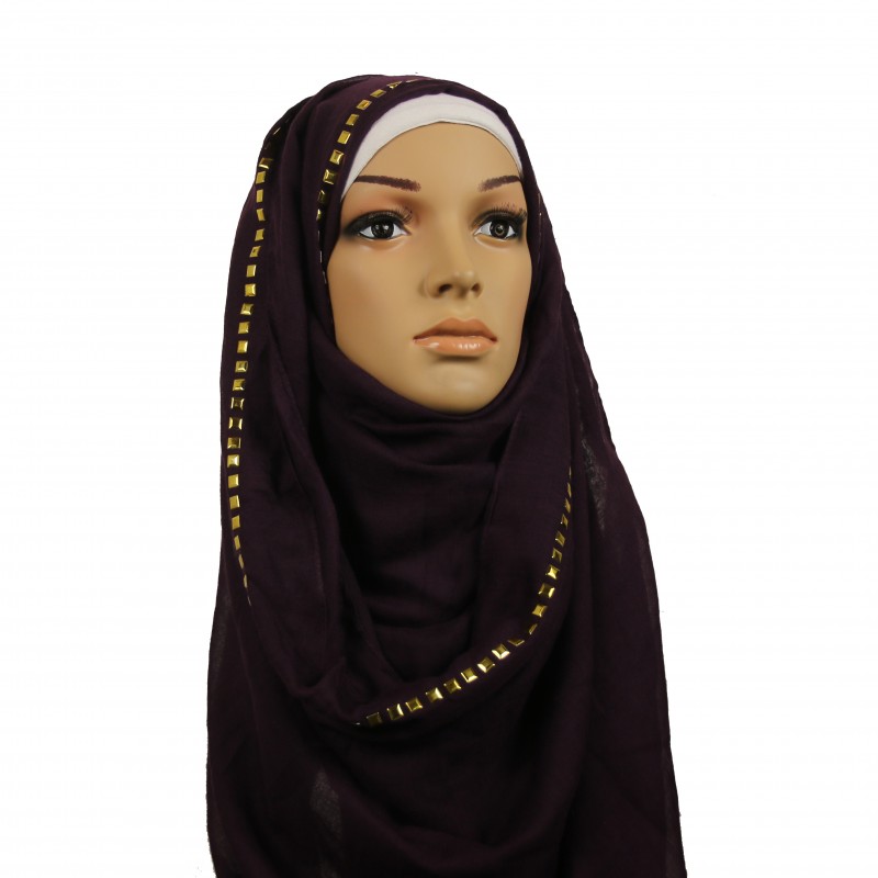 Deep Purple studded Hijab