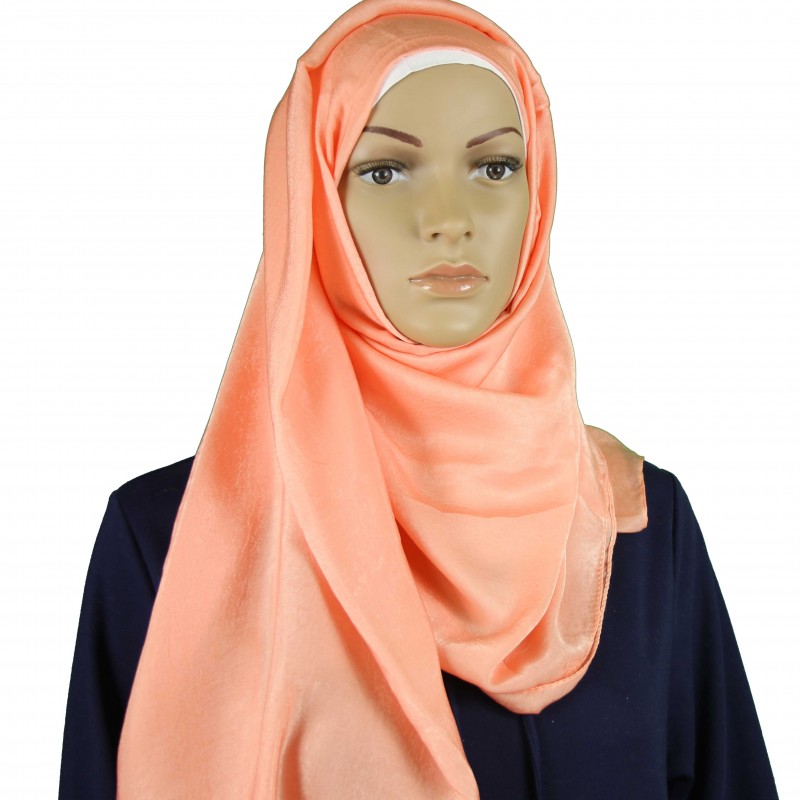 Peach Velvet Silk Maxi Hijab