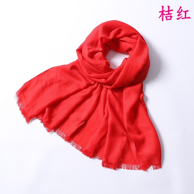 Orange Plain Thick Intertwined Cotton Maxi Hijab Clearance