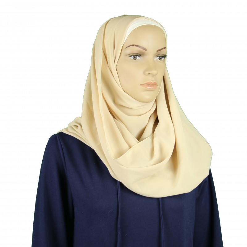 Light Beige Georgette Chiffon Hijab
