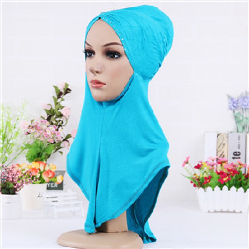 Cyan Pinched Full Hijab Underscarf Clearance