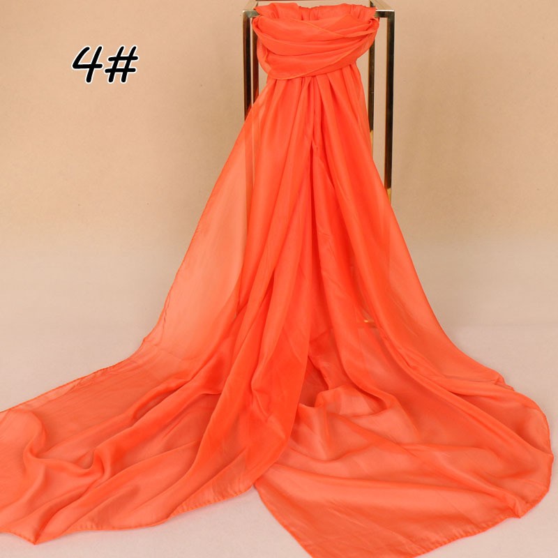 Orange Chiffon Silk Hijab