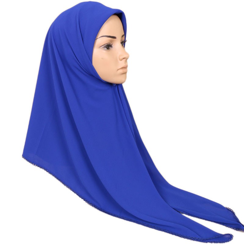 sapphire Crumpled Chiffon Square Hijab Clearance