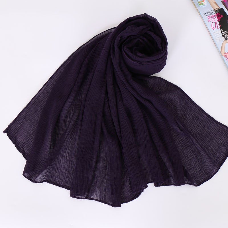 dark purple Crimp Cotton Crinkle Hijab Clearance