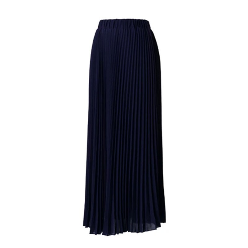 Dark Blue Pleated Flair Maxi Skirt XL/XXL 