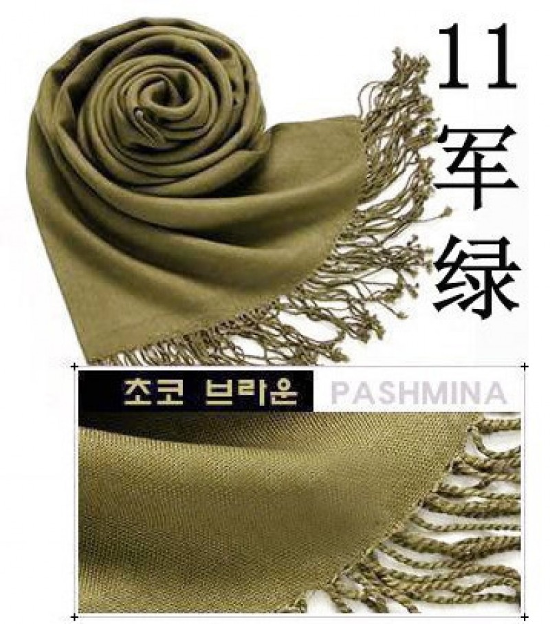  Army Green Cashmere 180x70cm Pashmina Hijab