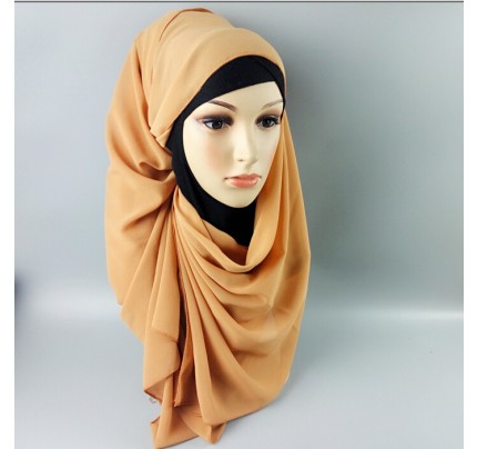 Taupe Soft Chiffon Crepe Hijab 
