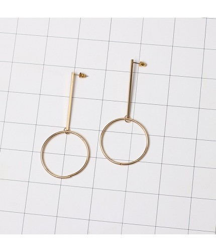 Gold Circle Drop Studs