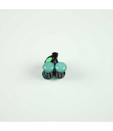 Teal cherry hairclip