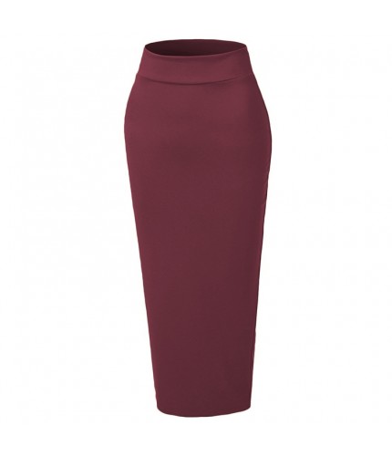 Wine Red Knitted Wool Step Skirt XL/XXL 