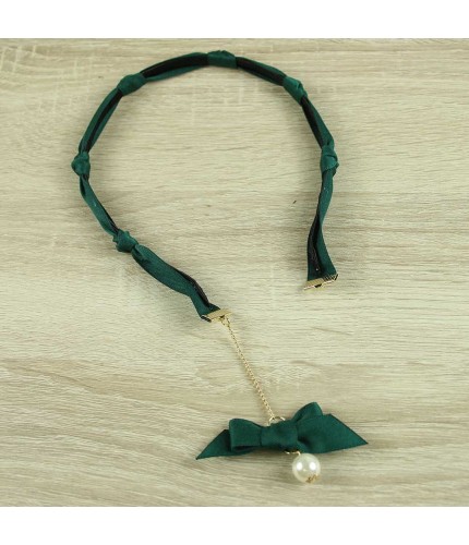 Green solo bow headband