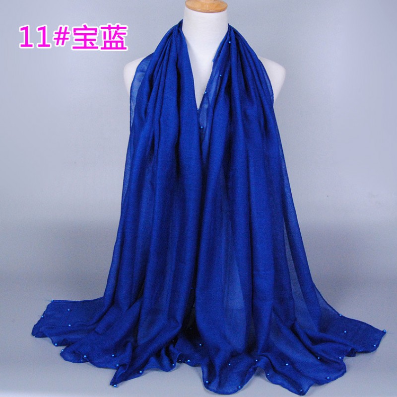 Treasure Blue Coloured Pearl Viscose Hijab