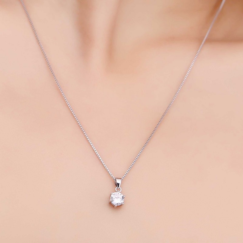 Crystal Drop Polished Necklace