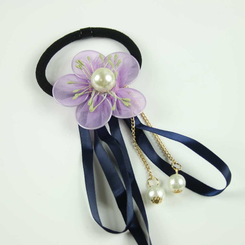 Navy Daisy ribbon hairband