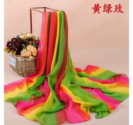 Yellow Ombre Gradient Chiffon Hijab Clearance