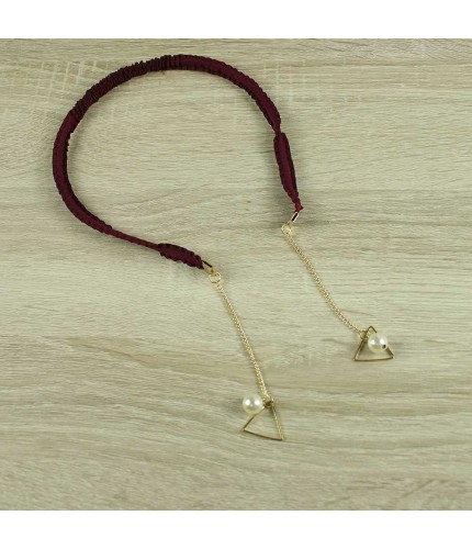 Maroon triangle drop headband