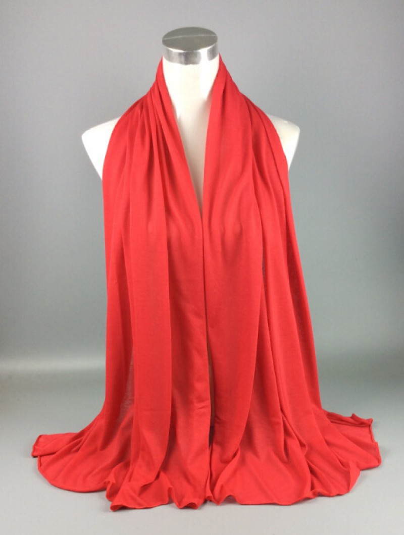 Red Hemp Jersey Knit Hijab 