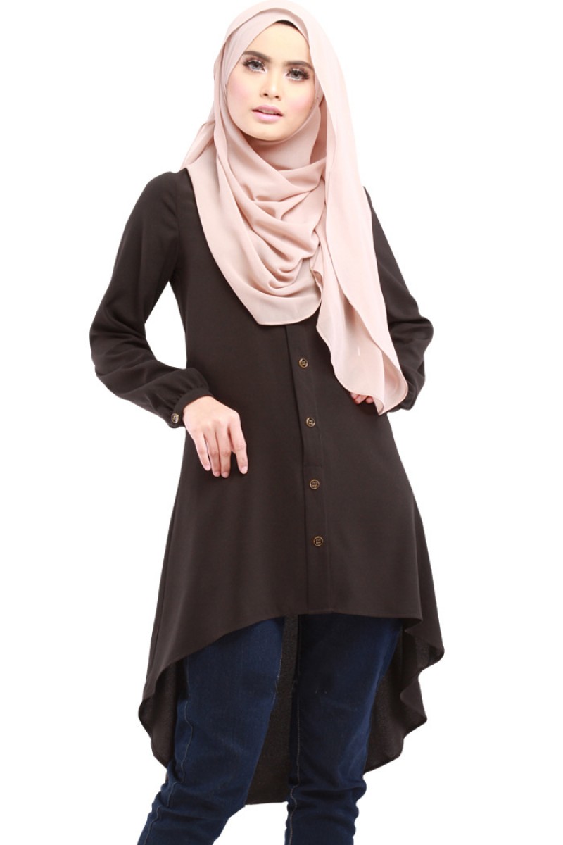 Black Cotton Mermaid Tunic M 
