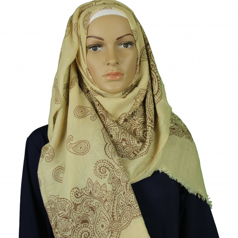 Brown Sharp Paisley Hijab