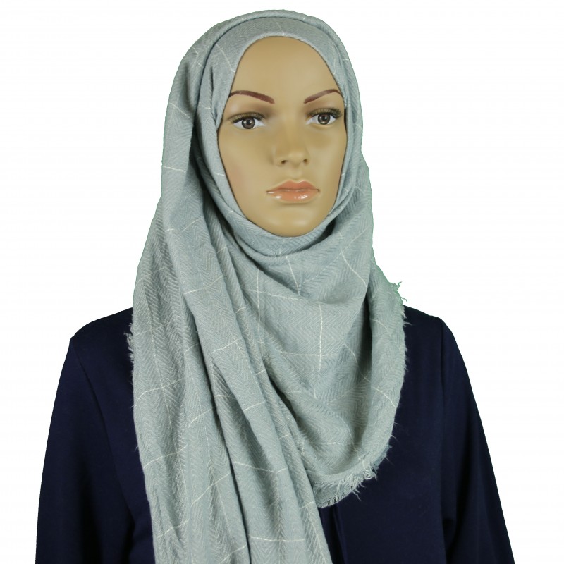 Silver Squares Vogue Hijab
