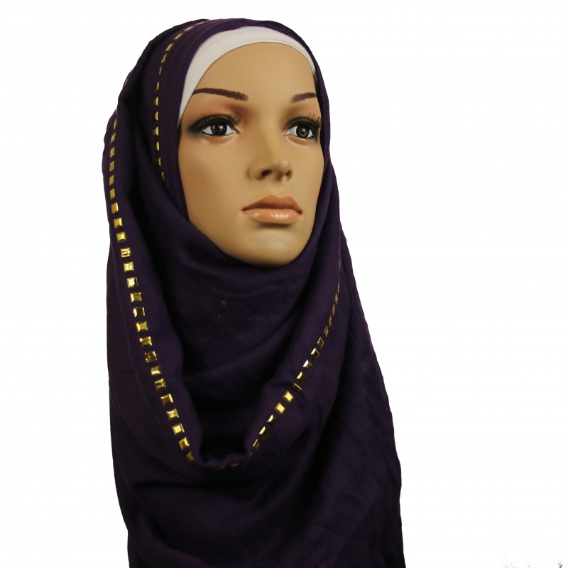 Plum studded Hijab