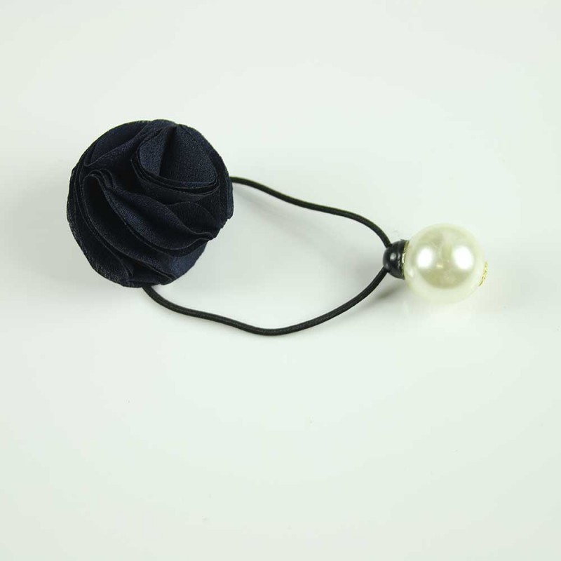 Navy rose pearl hairband