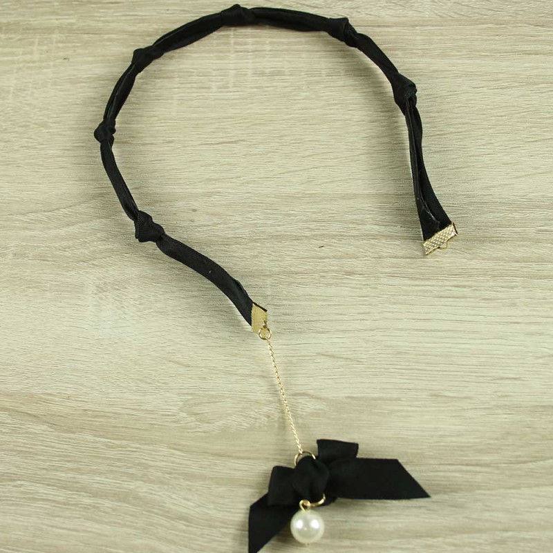 Black solo bow headband