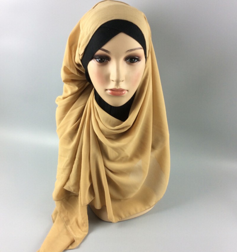 Gold Soft Chiffon Crepe Hijab 