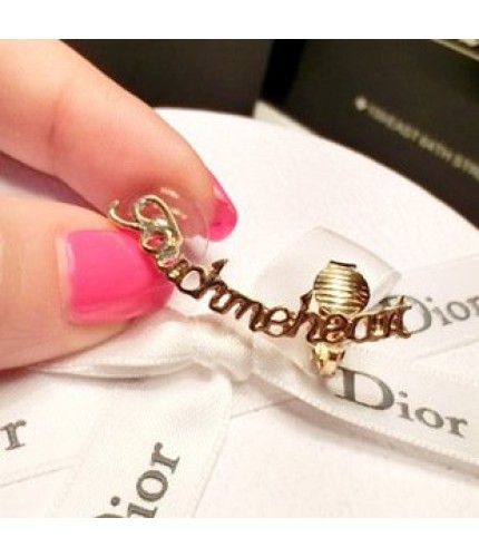 Gold Text Stud Ear Clasp