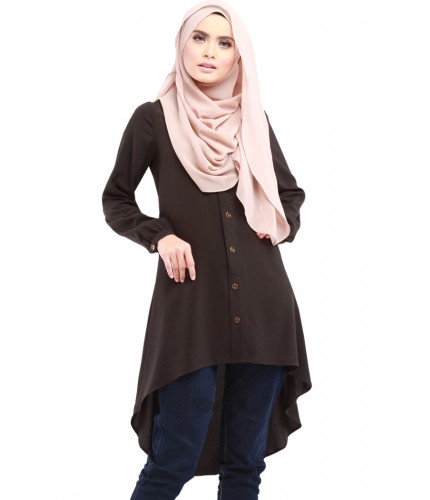 Black Cotton Mermaid Tunic M 