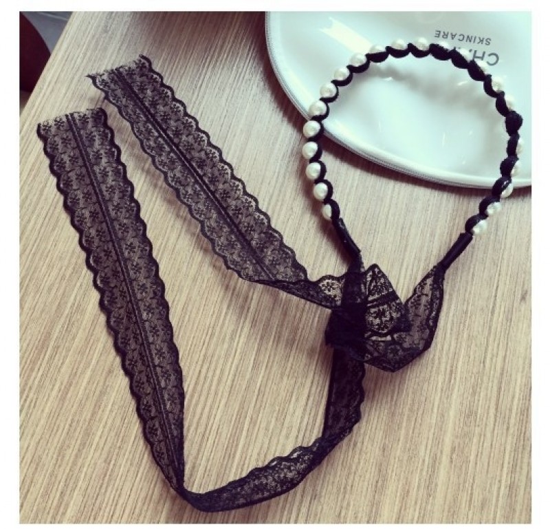Black Pearl Lace Hairband
