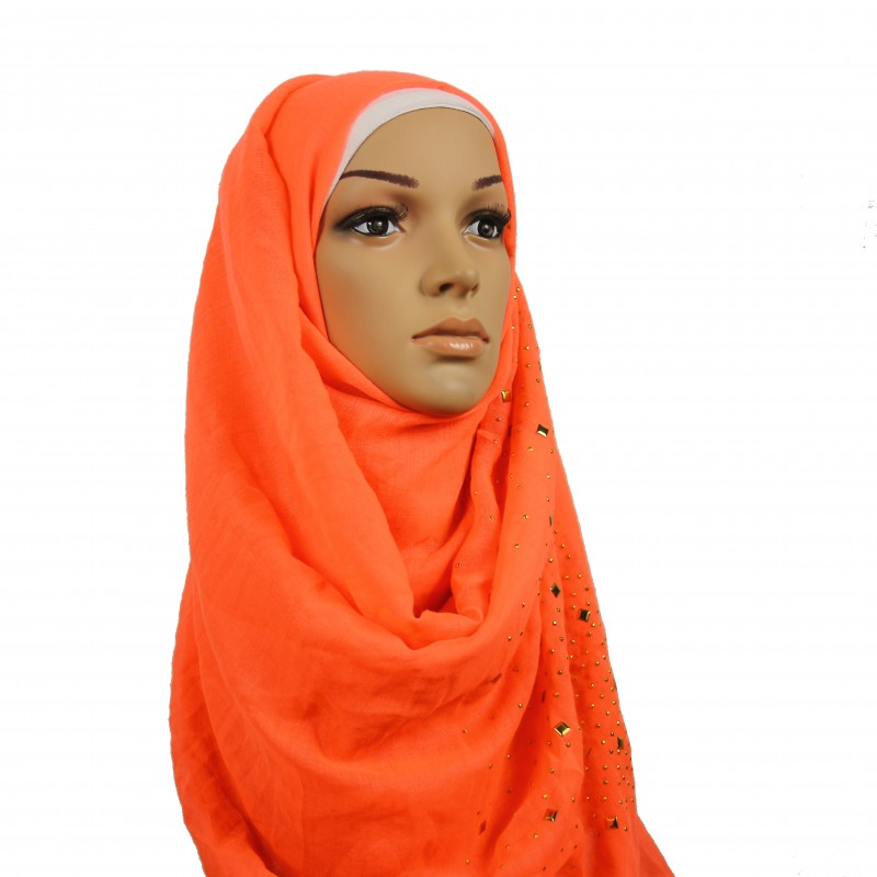 Peach Galaxy Studded Hijab Clearance