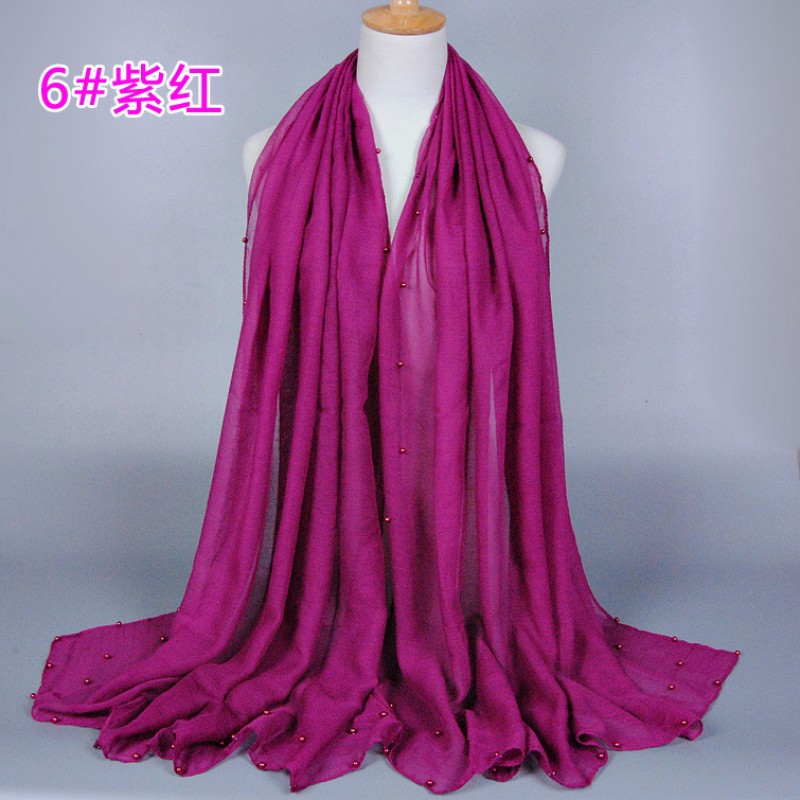Purple Coloured Pearl Viscose Hijab Clearance