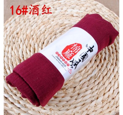 Burgundy 190x110cm Cotton Linen Plain Maxi Hijab