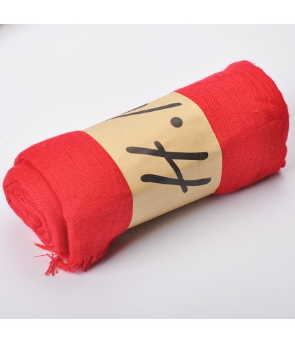 Red Thick Twill Blend 200x110cm Maxi Hijab Clearance