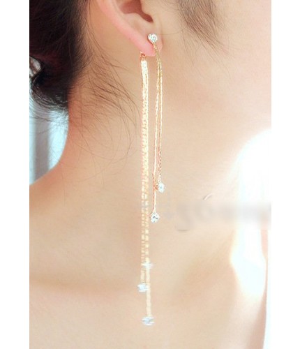 Gold Waterfall Crystal Drop Earrings
