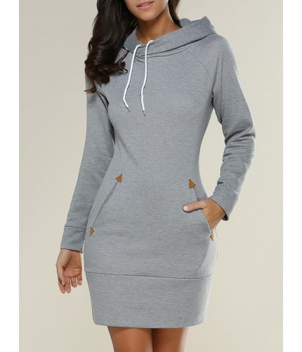 Light Gray Off Center Hoody Small