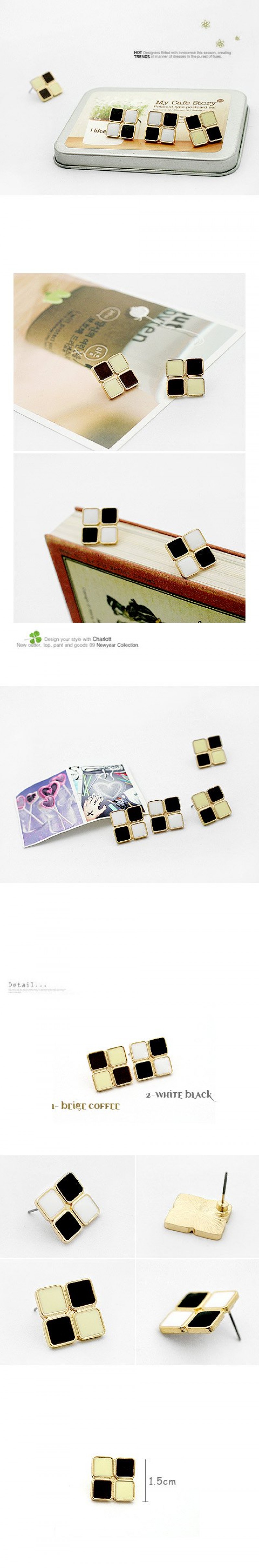 Black or White Stud Earrings