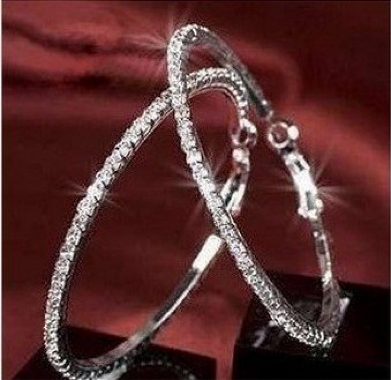 Crystal Bling Gold Hoops