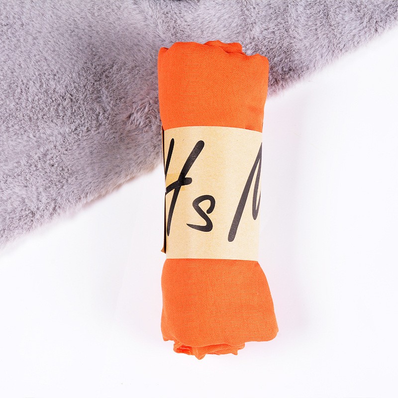 Orange Cotton Linen Classic 180x130cm Extra Maxi Hijab