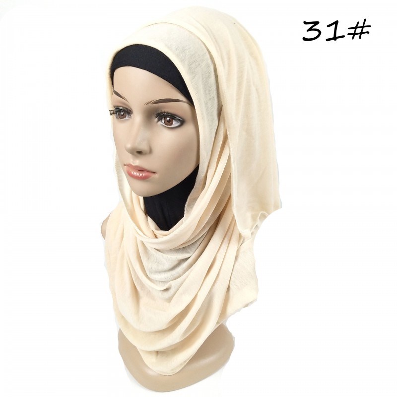 Beige Hemp Jersey Knit Hijab 