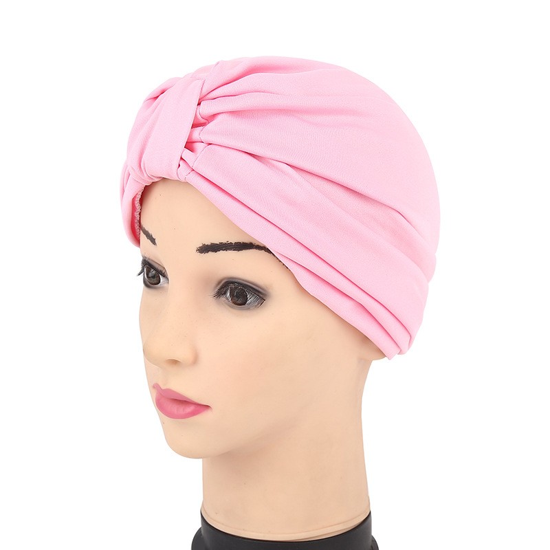 Pink Adjustable Milk Silk Turban Hijab Cap 