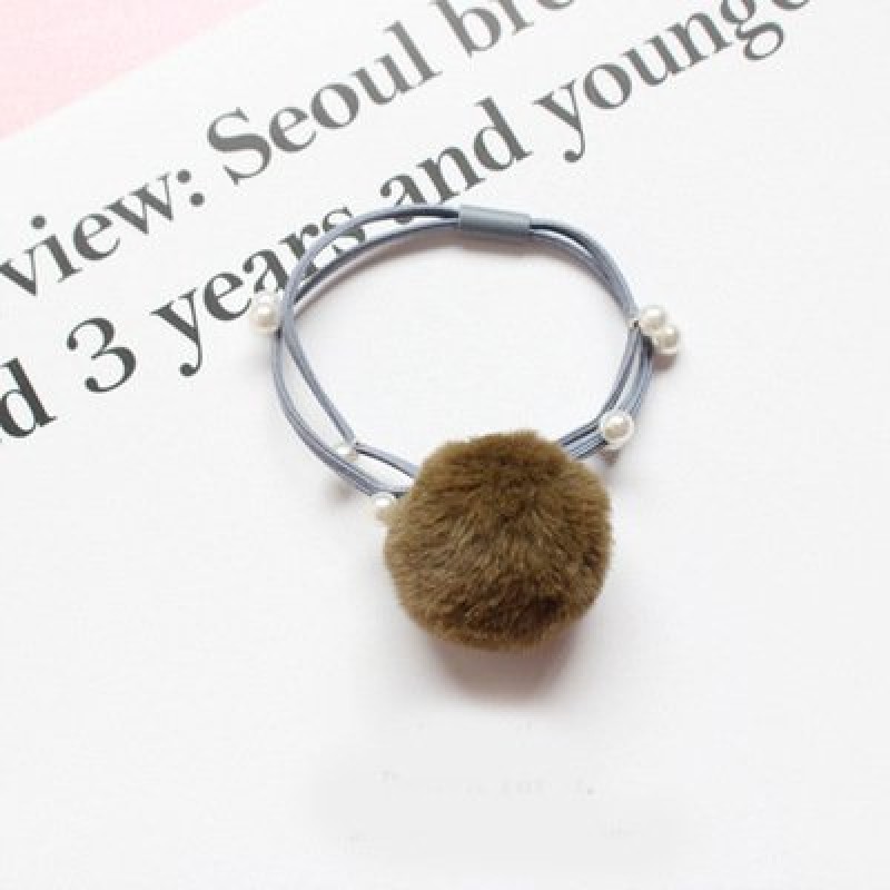 Army Fur ball pearl hair band