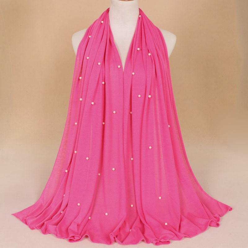 rose red Jersey Pearl Hijab Clearance