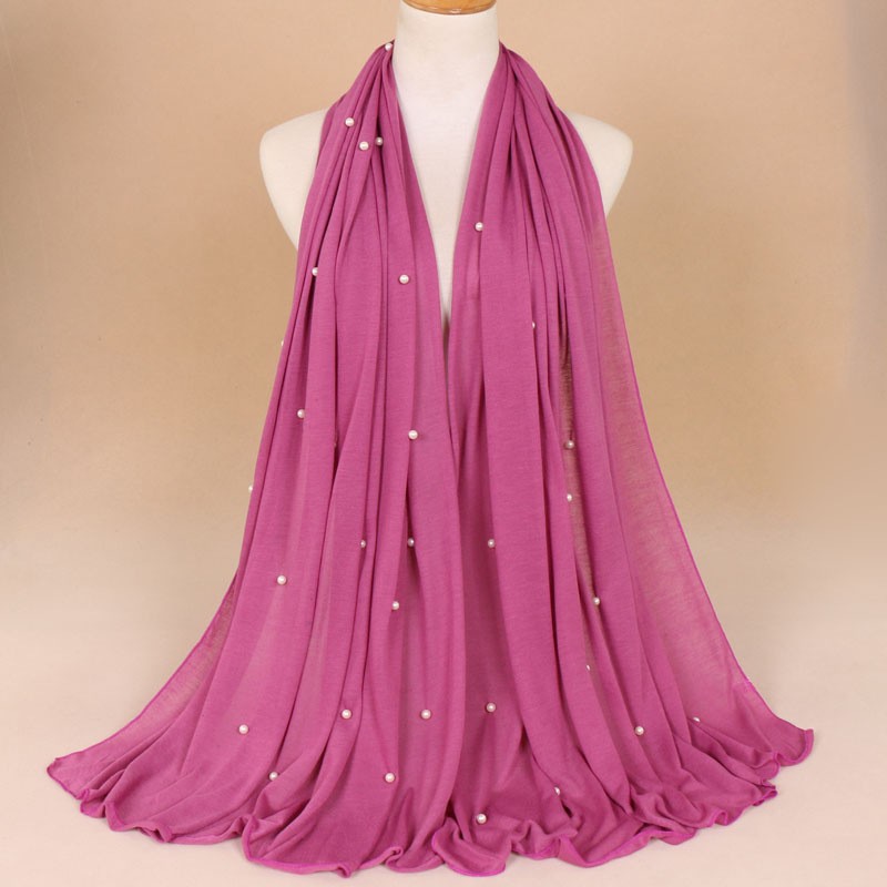 rose purple Jersey Pearl Hijab